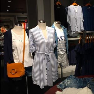 Abercrombie and fitch stripped button up shirt dress